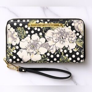 Betsey Johnson Floral & Polka Dot Wallet Clutch